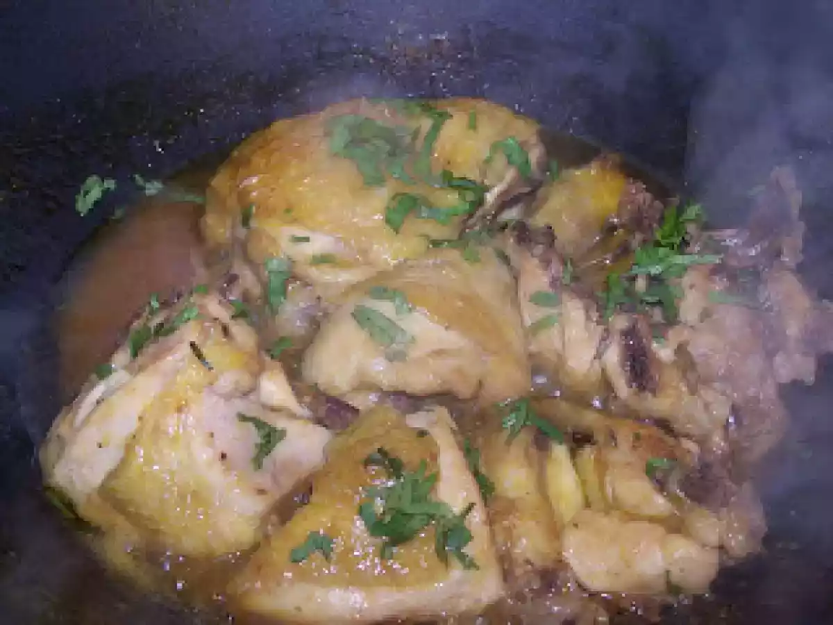 Frango com laranja e baunilha