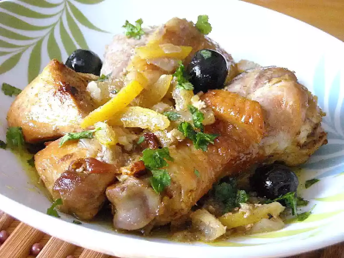 Frango com limão em conserva