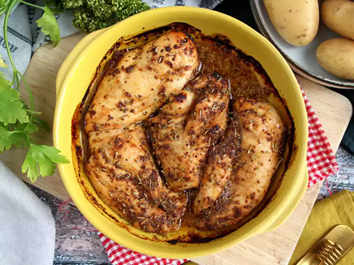 Frango com mel e mostarda no forno