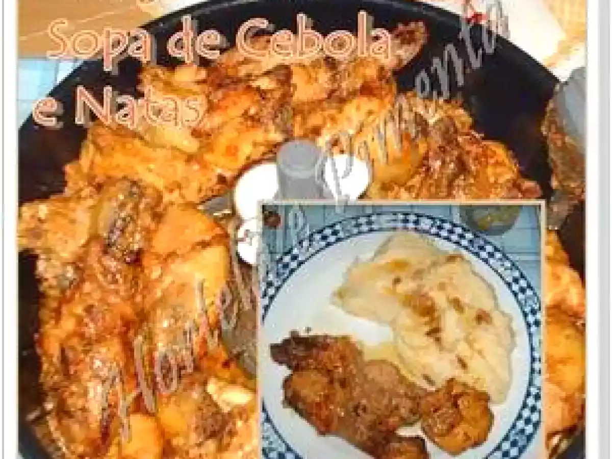 Frango com sopa de Cebola e Natas