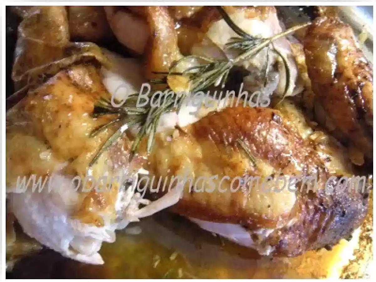 Frango Corado com Sumo de Laranja e Mel
