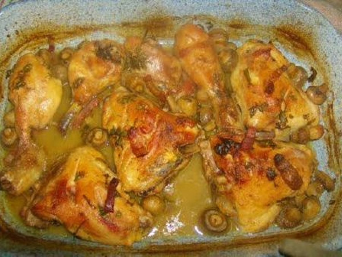 Frango Dourado com Cogumelos