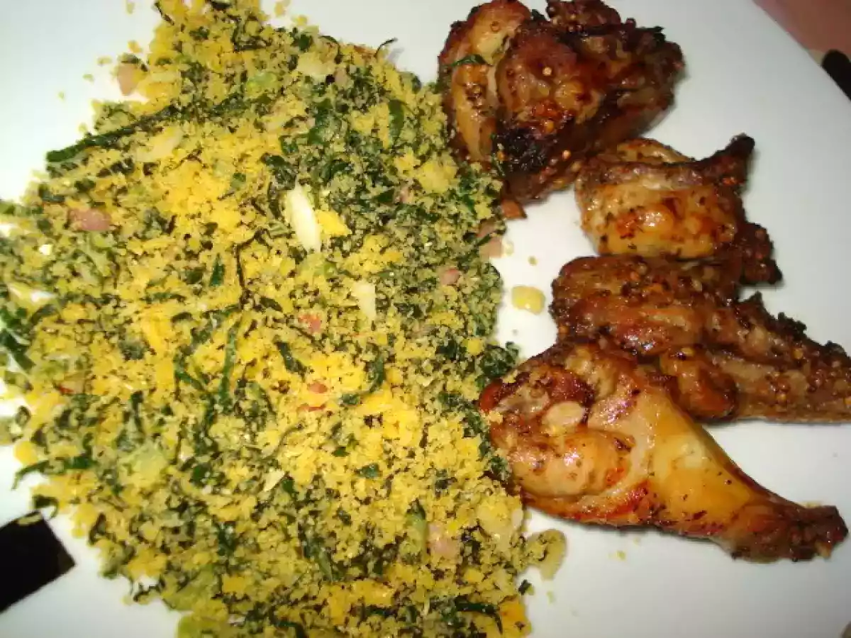 FRANGO FRITO COM FAROFA DE MILHO E COUVE... - foto 2