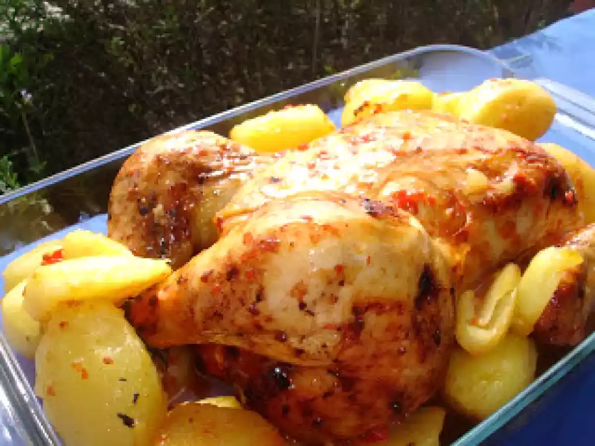 Frango no forno com molho picante