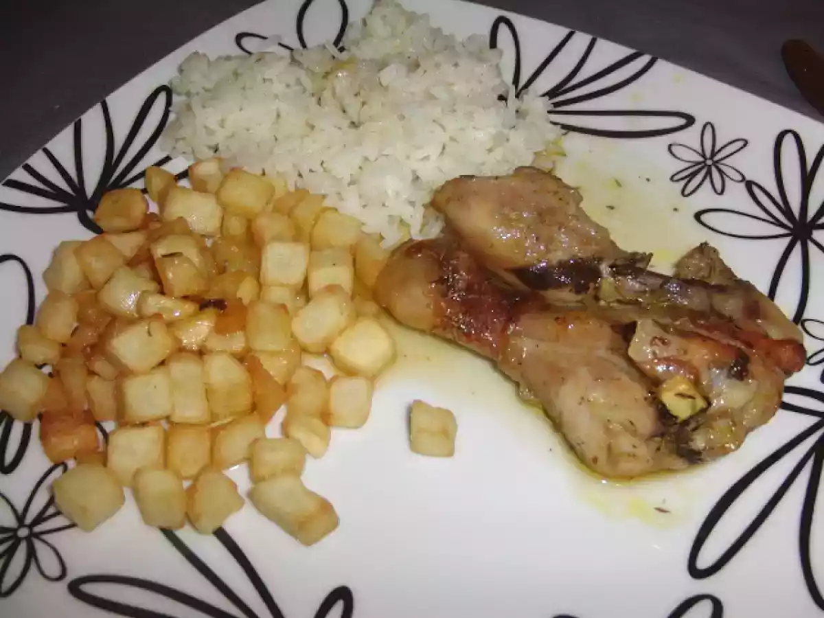 Frango no forno com mostarda, laranja e mel