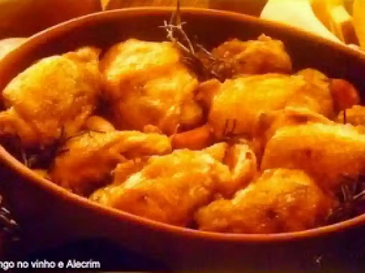 Frango no vinho e alecrim