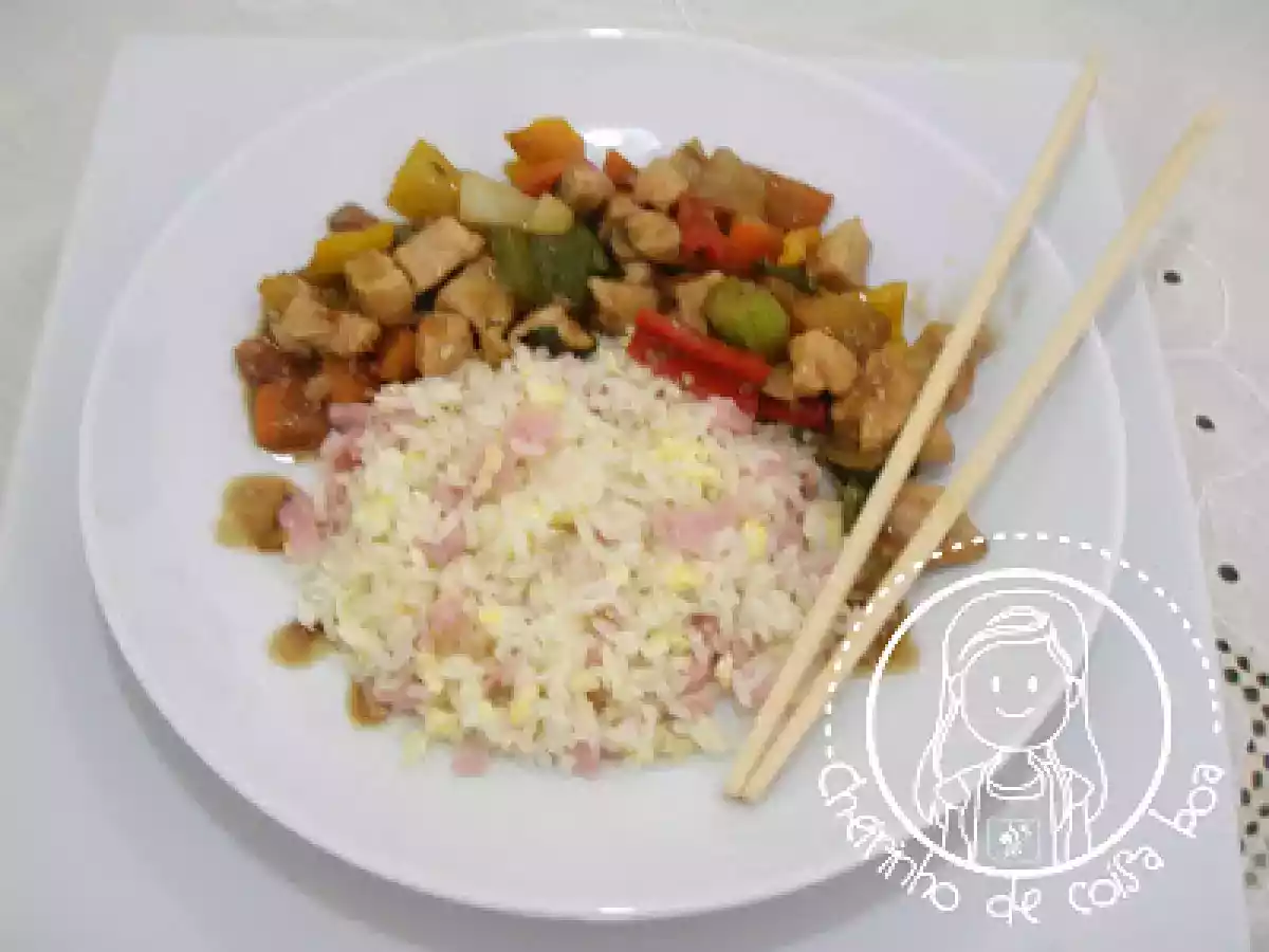 Frango Xadrez e Arroz Yakimeshi