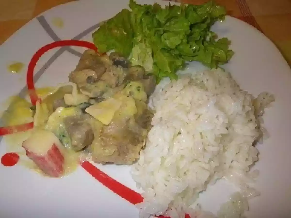 Fricassé de tamboril e pleurotus