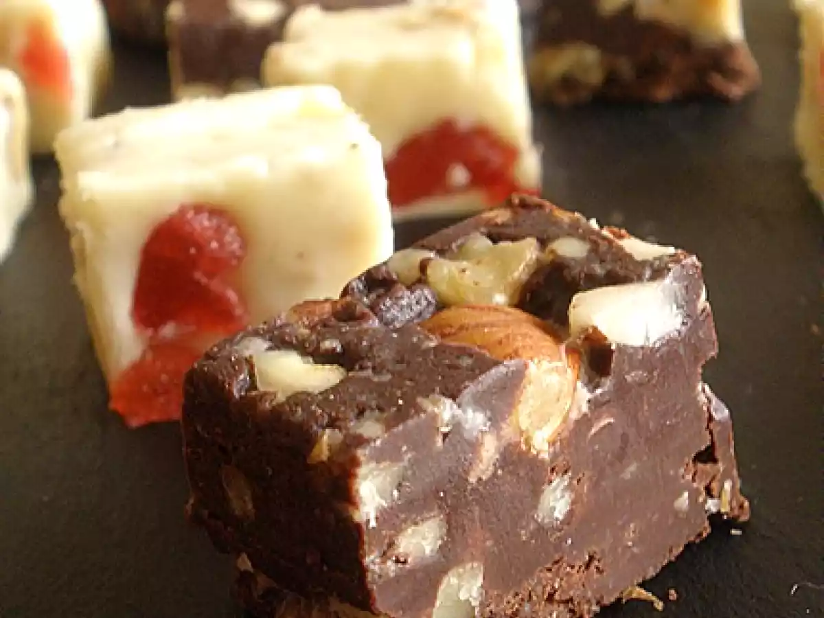 Fudge de Chocolate Preto e Branco com Frutos Secos - foto 3
