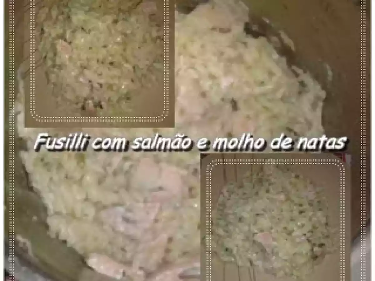 Fusilli com salmão e molho de natas