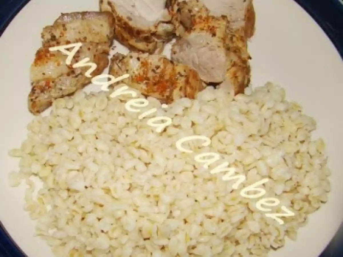 Fussioncook/Bimby - Lombo assado com trigo cozido
