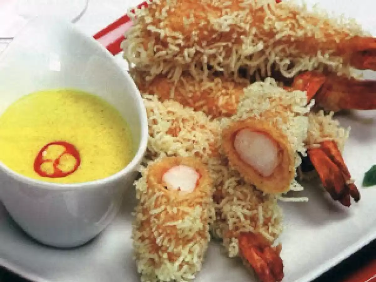 Gambas Fritas com Açafrão