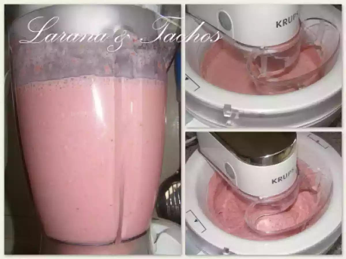 Gelado de Morango e iogurte