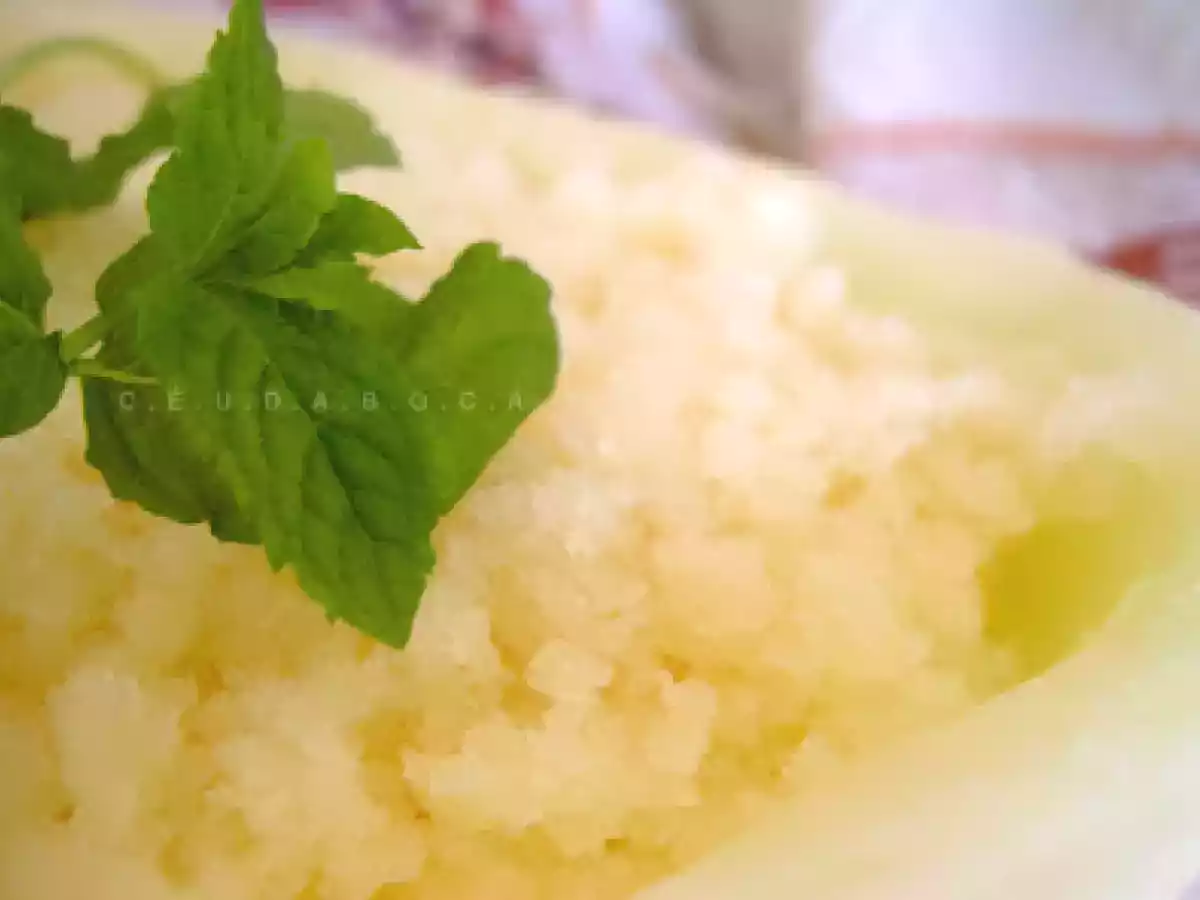 Gelado granizado de melão (vegan)