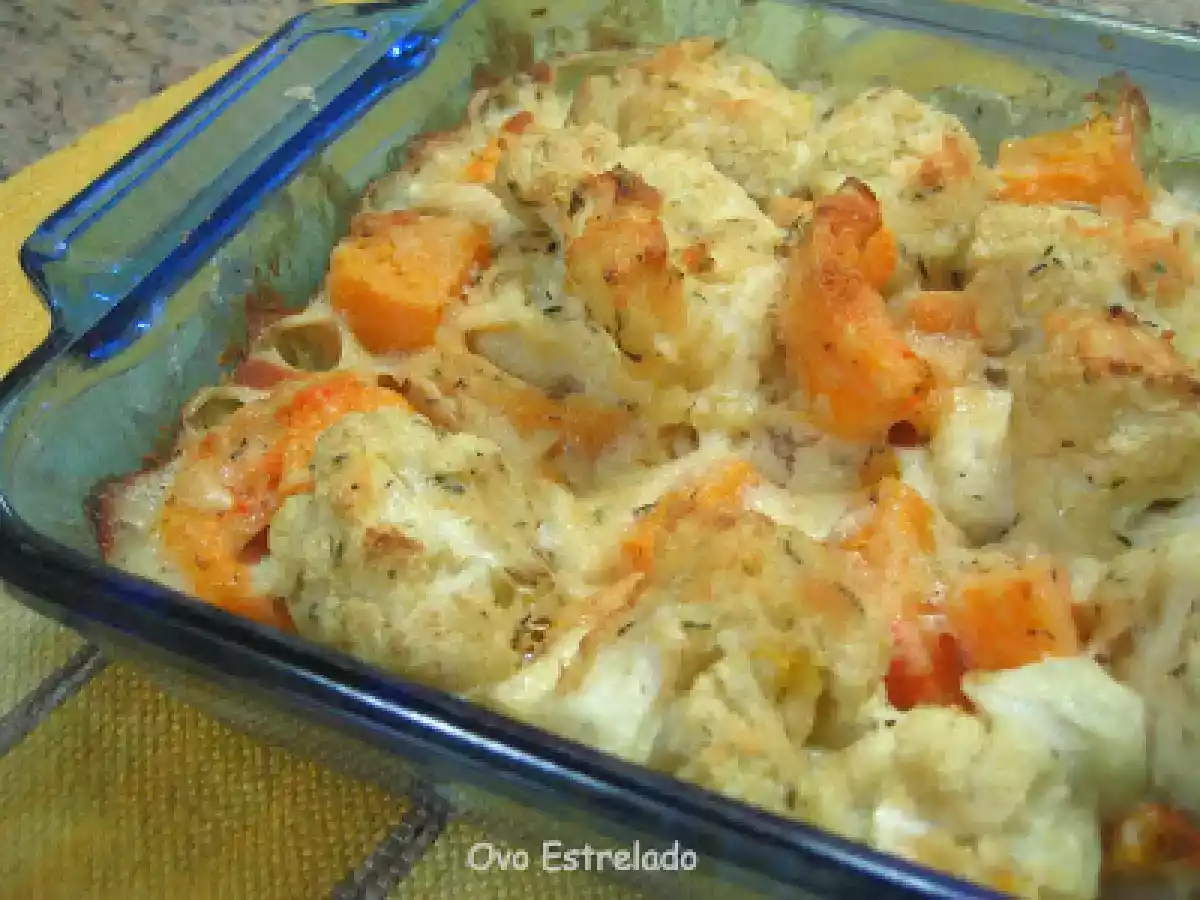 Gratinado de abóbora e couve-flor