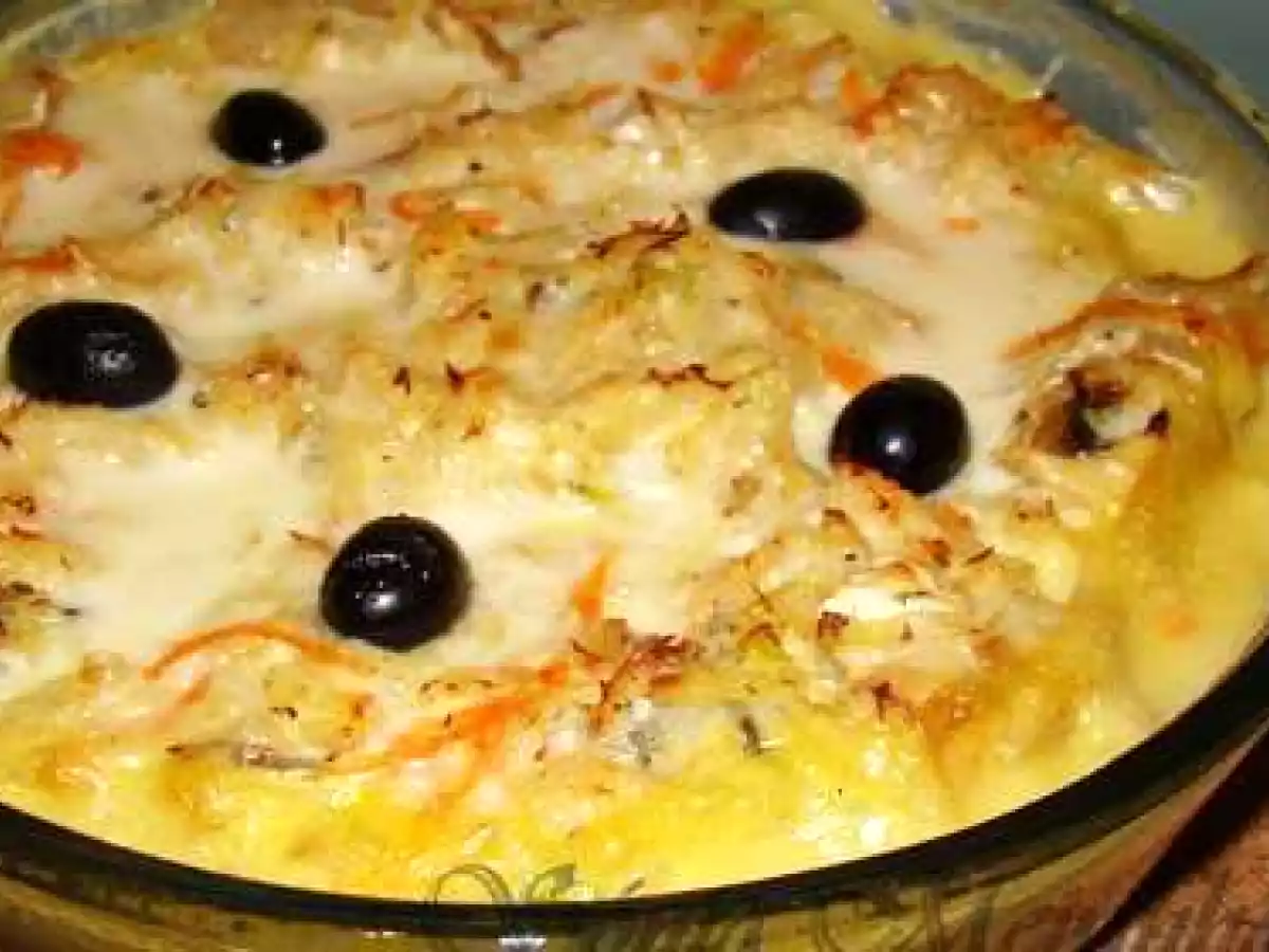 Gratinado de Bacalhau com Legumes e Bechamel