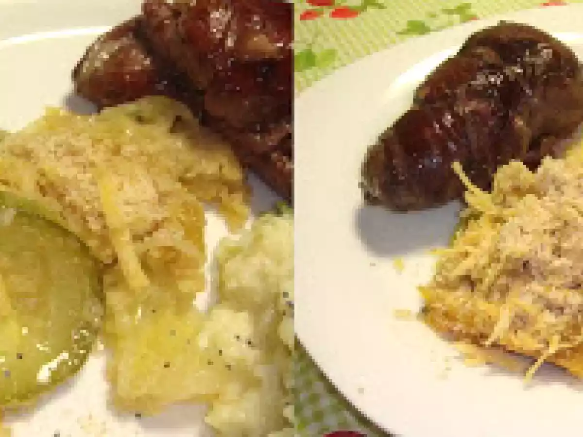 Gratinado de batatas e abobrinha