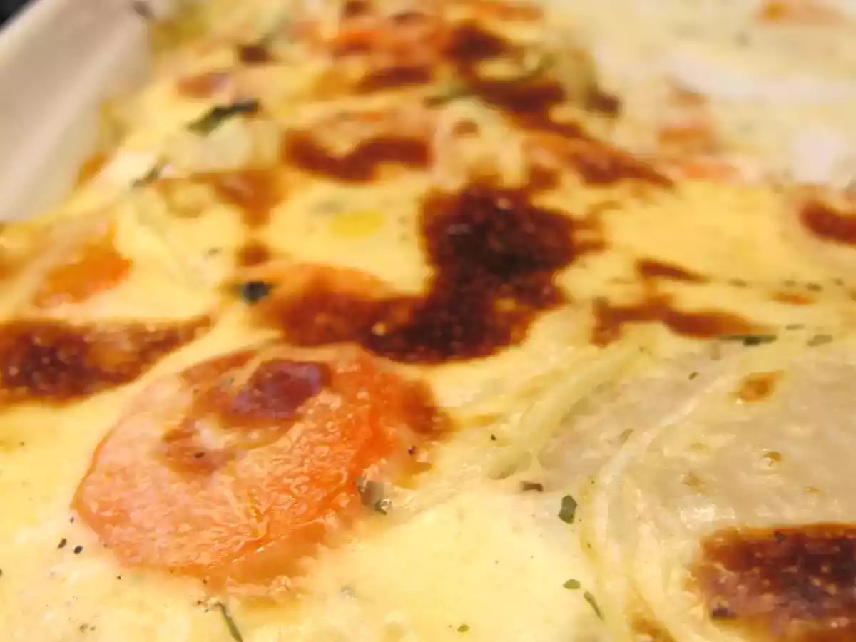Gratinado de cenoura e nabo
