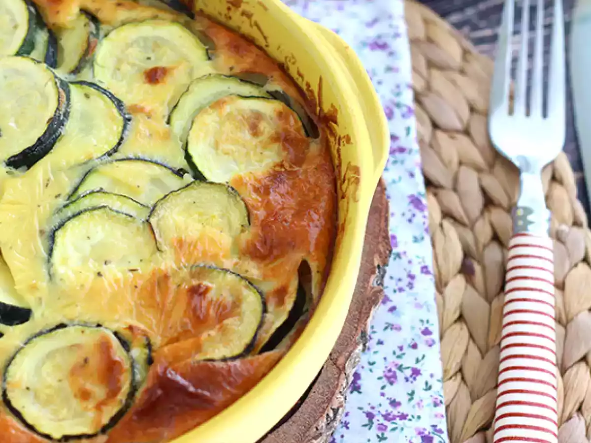 Gratinado de curgetes e queijo de cabra (Clafoutis salgado) - foto 3