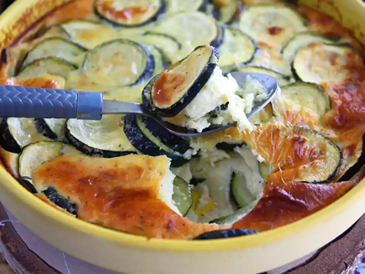 Gratinado de curgetes e queijo de cabra (Clafoutis salgado) - foto 4