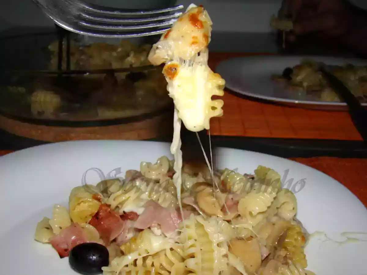 Gratinado de Massa com Fiambre, Cogumelos e Bechámel - foto 6