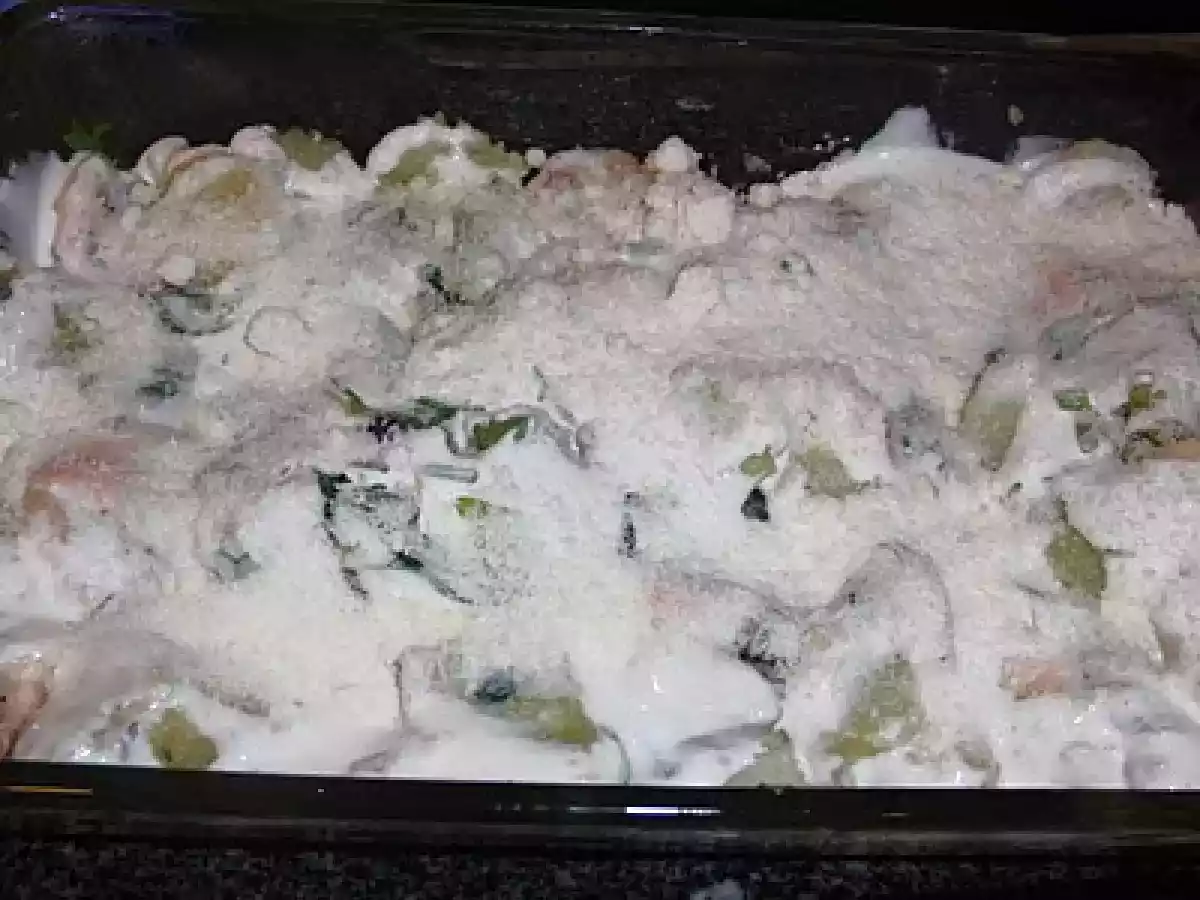 Gratinado de Salmão, espinafres e camarão - foto 3