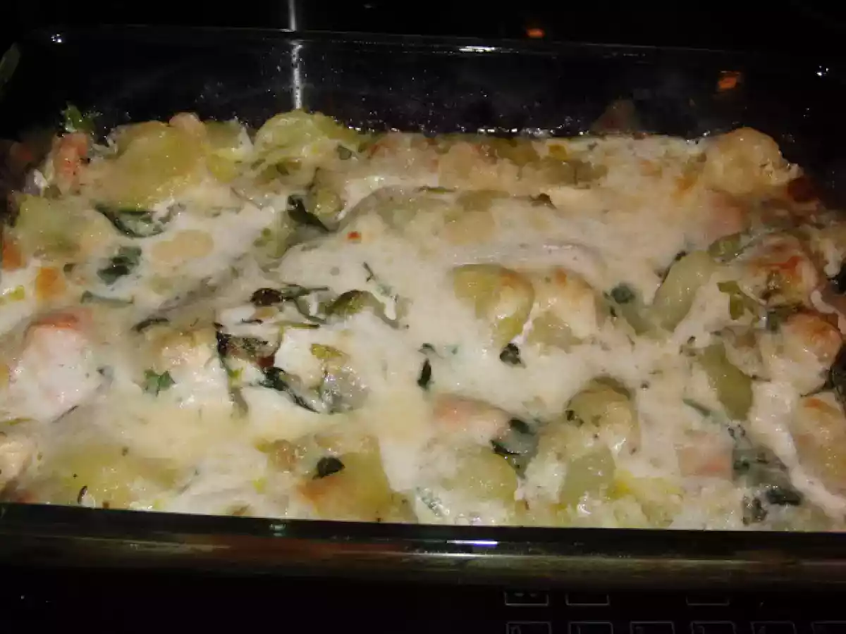 Gratinado de Salmão, espinafres e camarão - foto 4