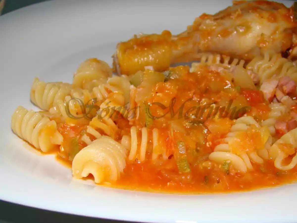 Guisado de Frango, Lentilhas e Massas