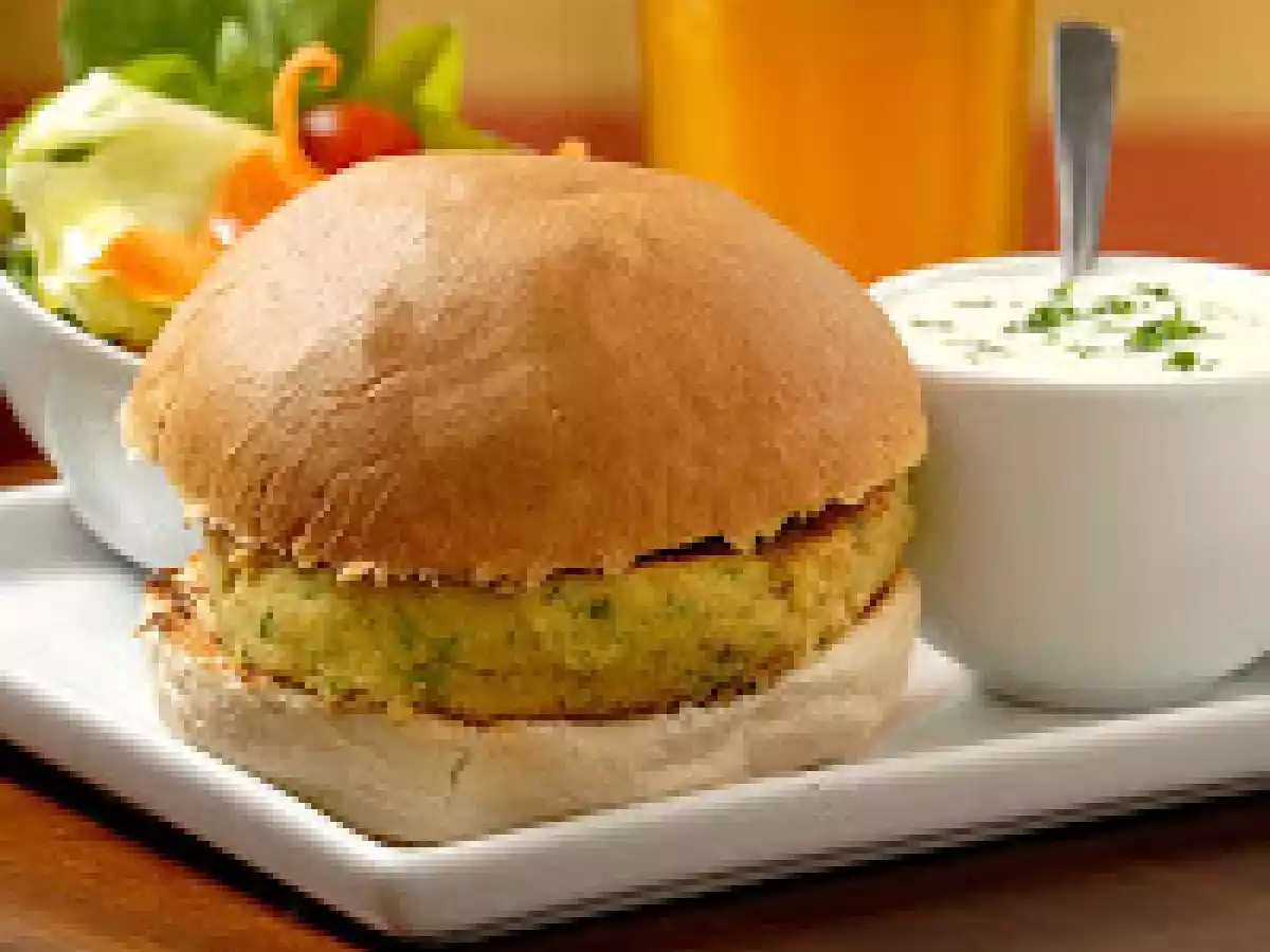 Hambúrguer de Grão-de-Bico (ovo-lacto)