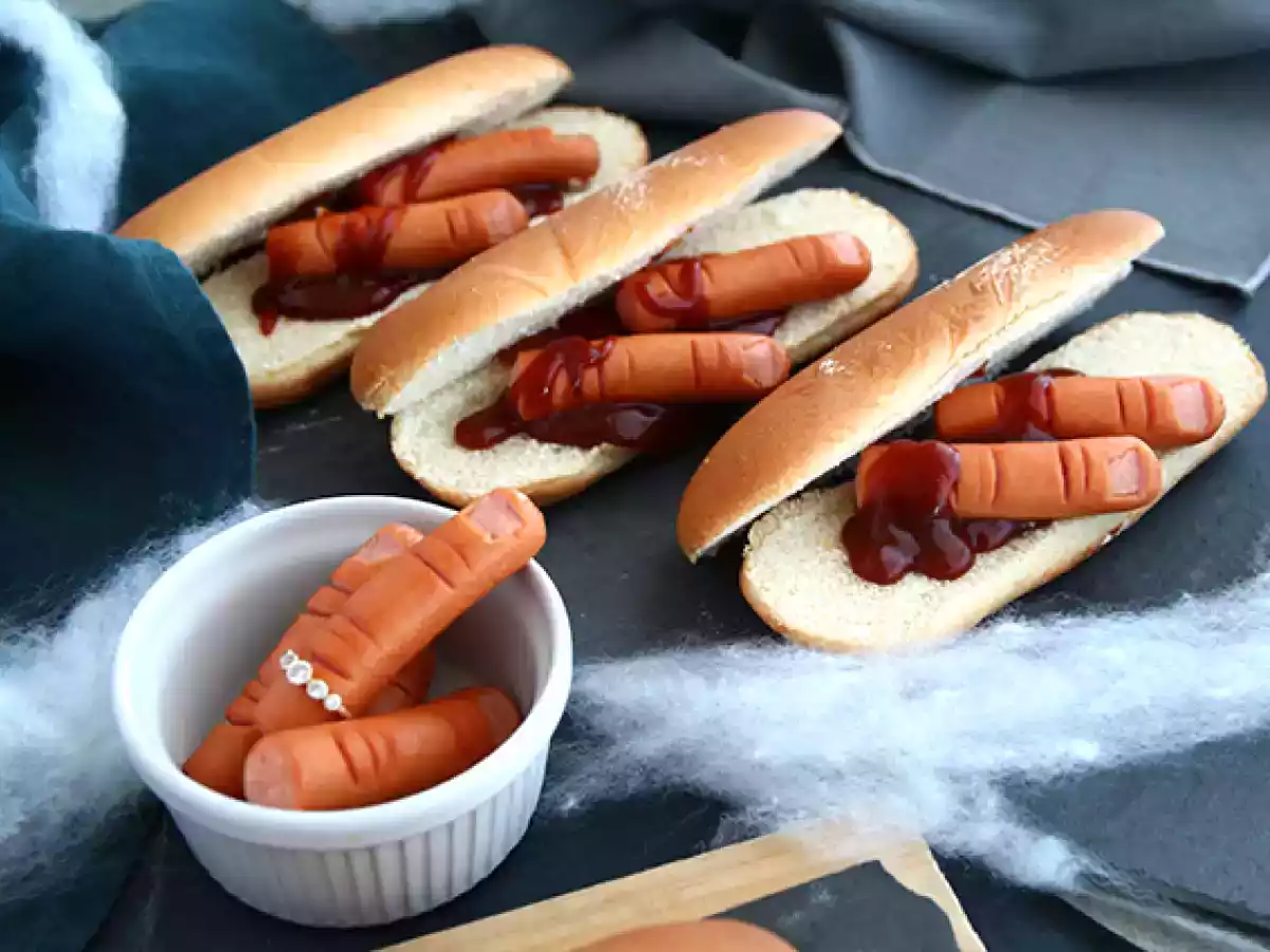 Hot Dog de dedos de salsichas (Halloween) - foto 2