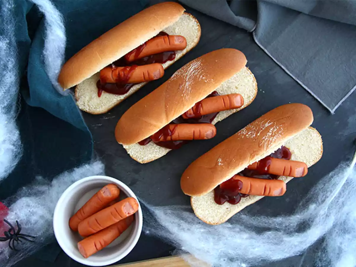 Hot Dog de dedos de salsichas (Halloween) - foto 4