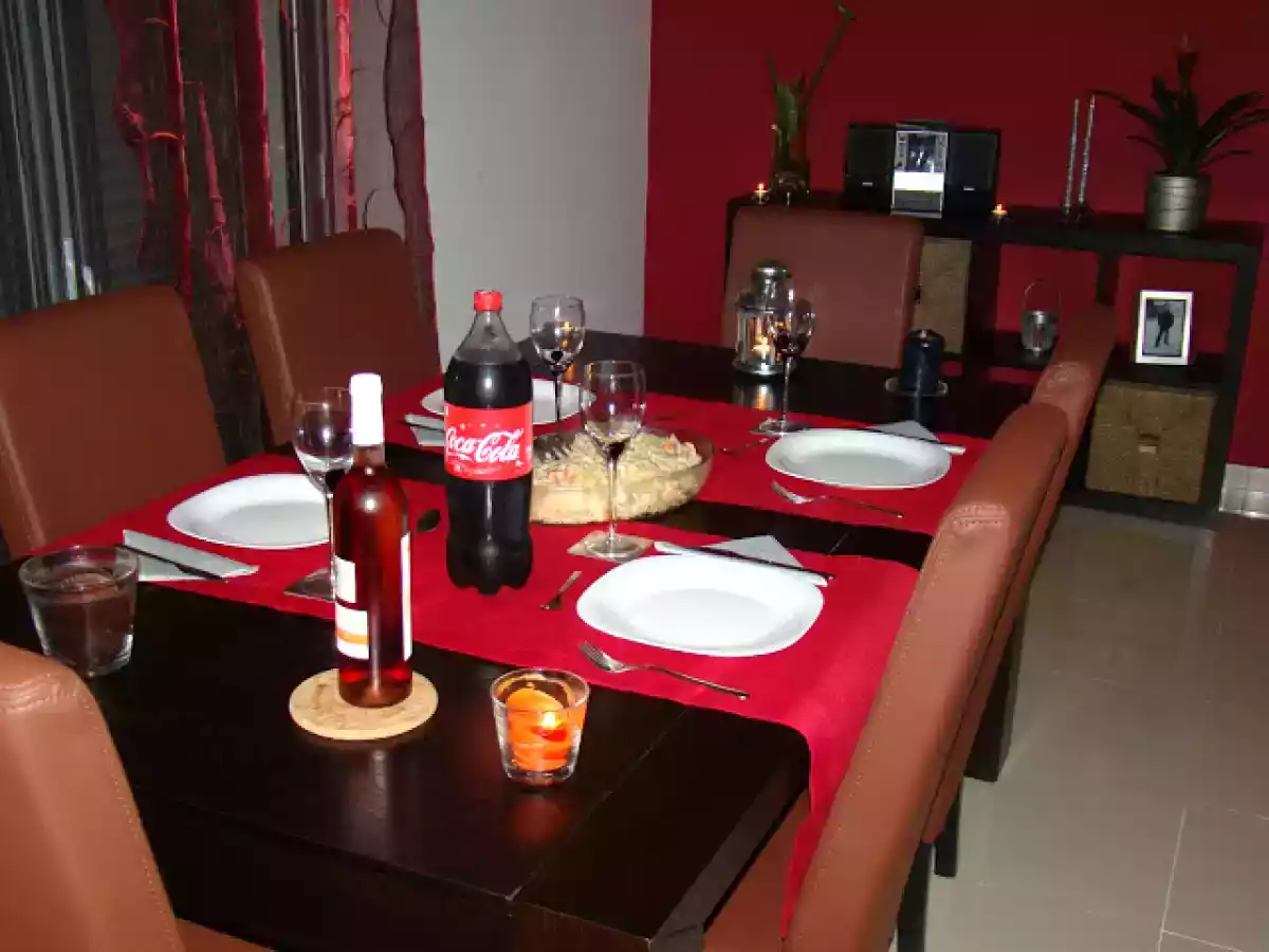 Jantar de Aniversário da Lara - Massada de Salmão com Camarão