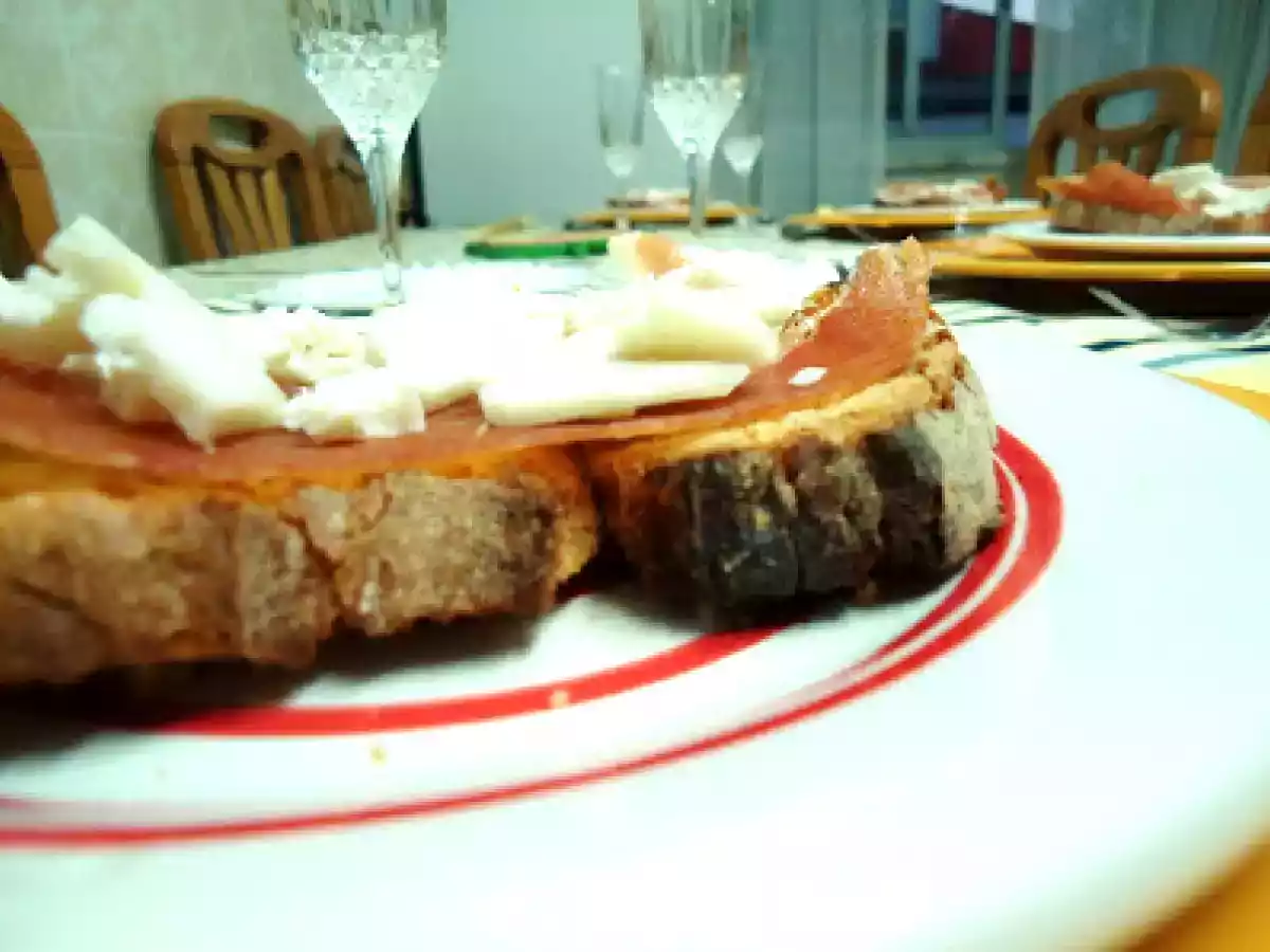 Jantar Italiano - Bruschettas de Presunto e Queijo de Cabra