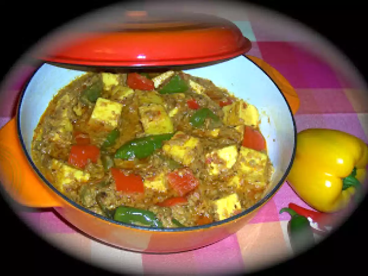 Karahi de Queijo Paneer e Pimentos!