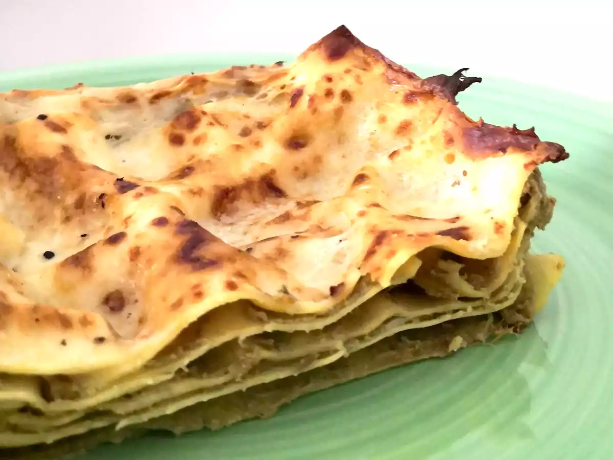 Lasanha de alcachofra e ricotta