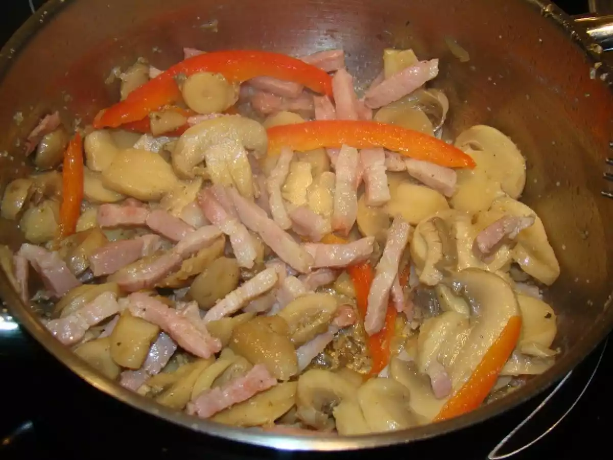 Lasanha de Bacalhau com Cogumelos, Bacon e Pimento - foto 3
