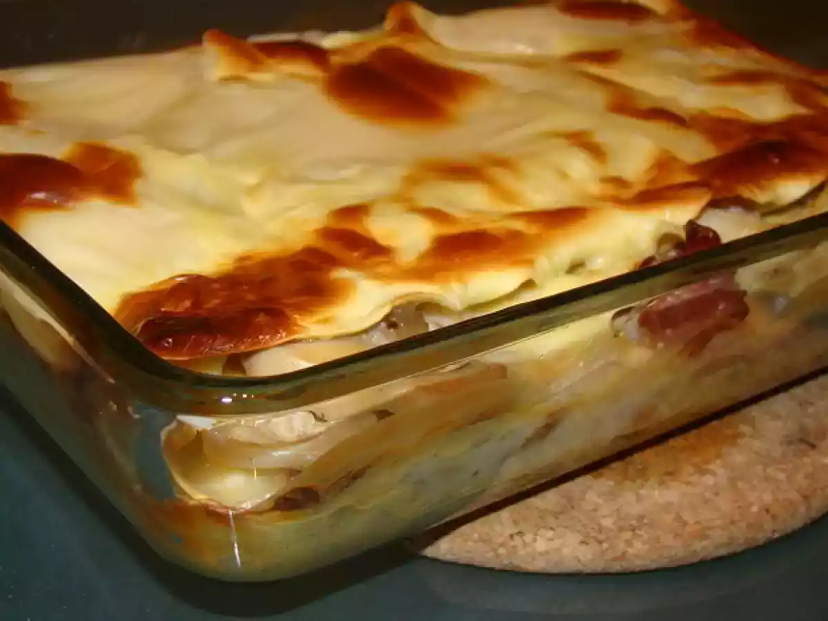 Lasanha de Bacalhau com Cogumelos, Bacon e Pimento - foto 7