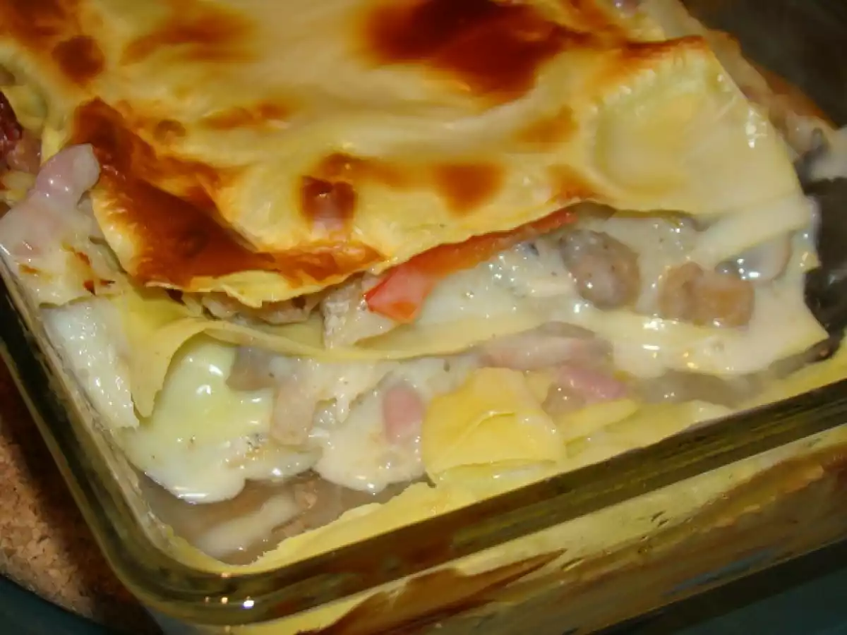 Lasanha de Bacalhau com Cogumelos, Bacon e Pimento - foto 10
