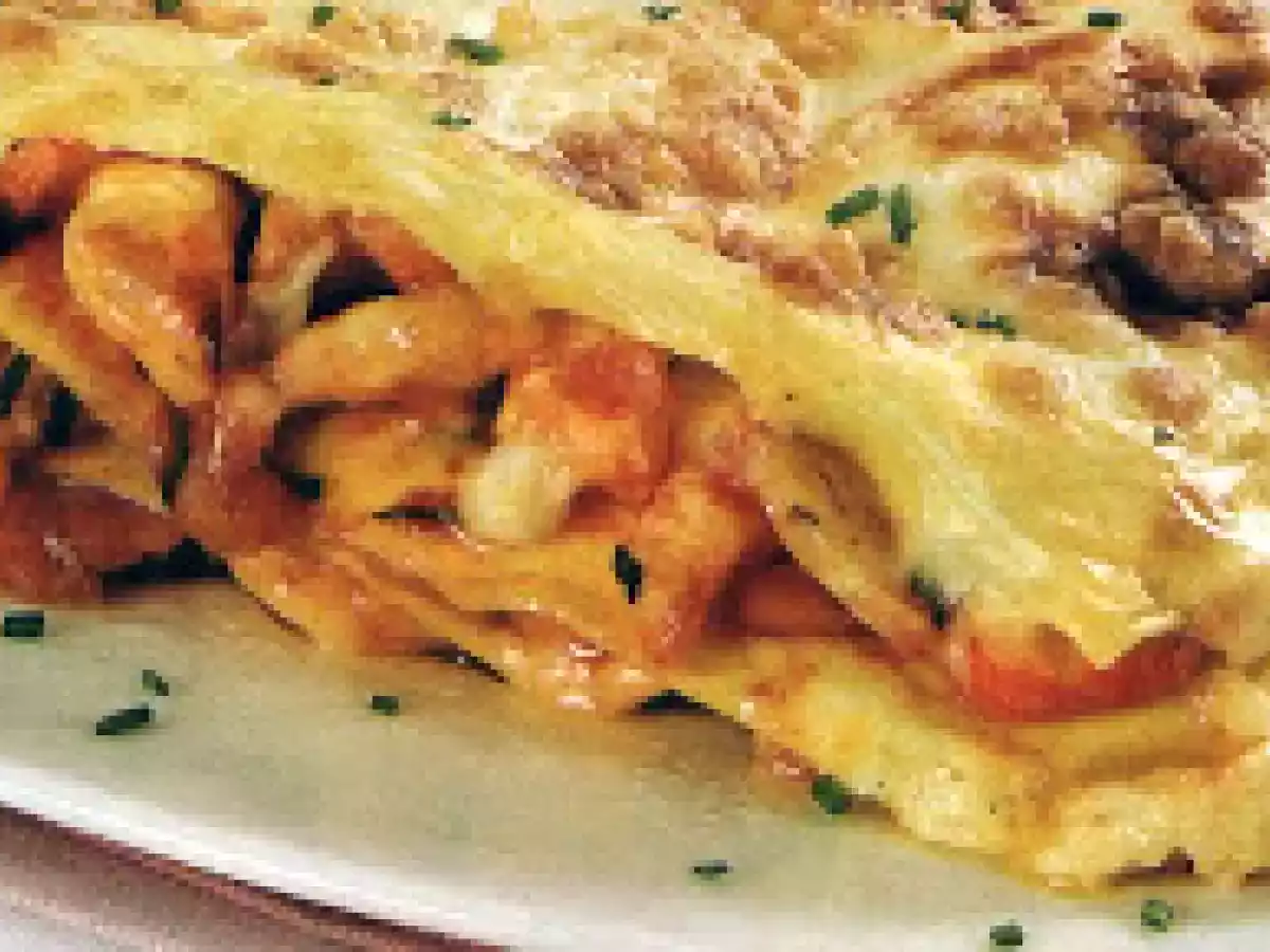 Lasanha de Bacalhau e Camarão