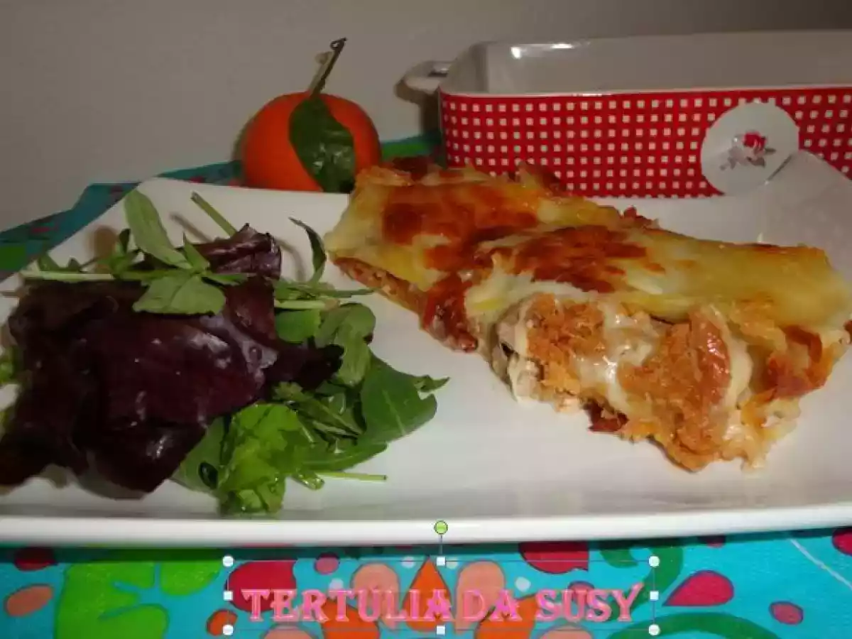 Lasanha de frango e alheira