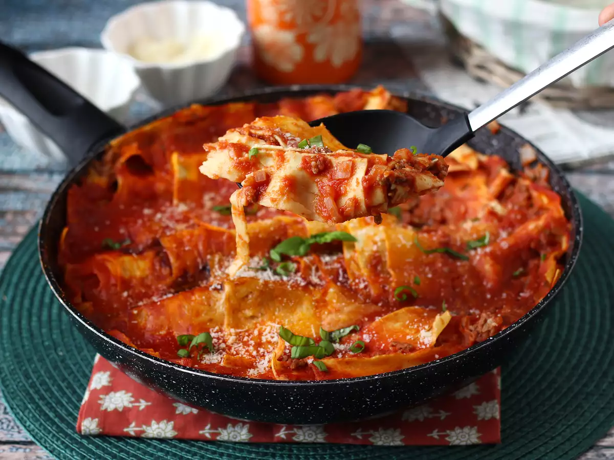 Lasanha de frigideira com carne moída - foto 3
