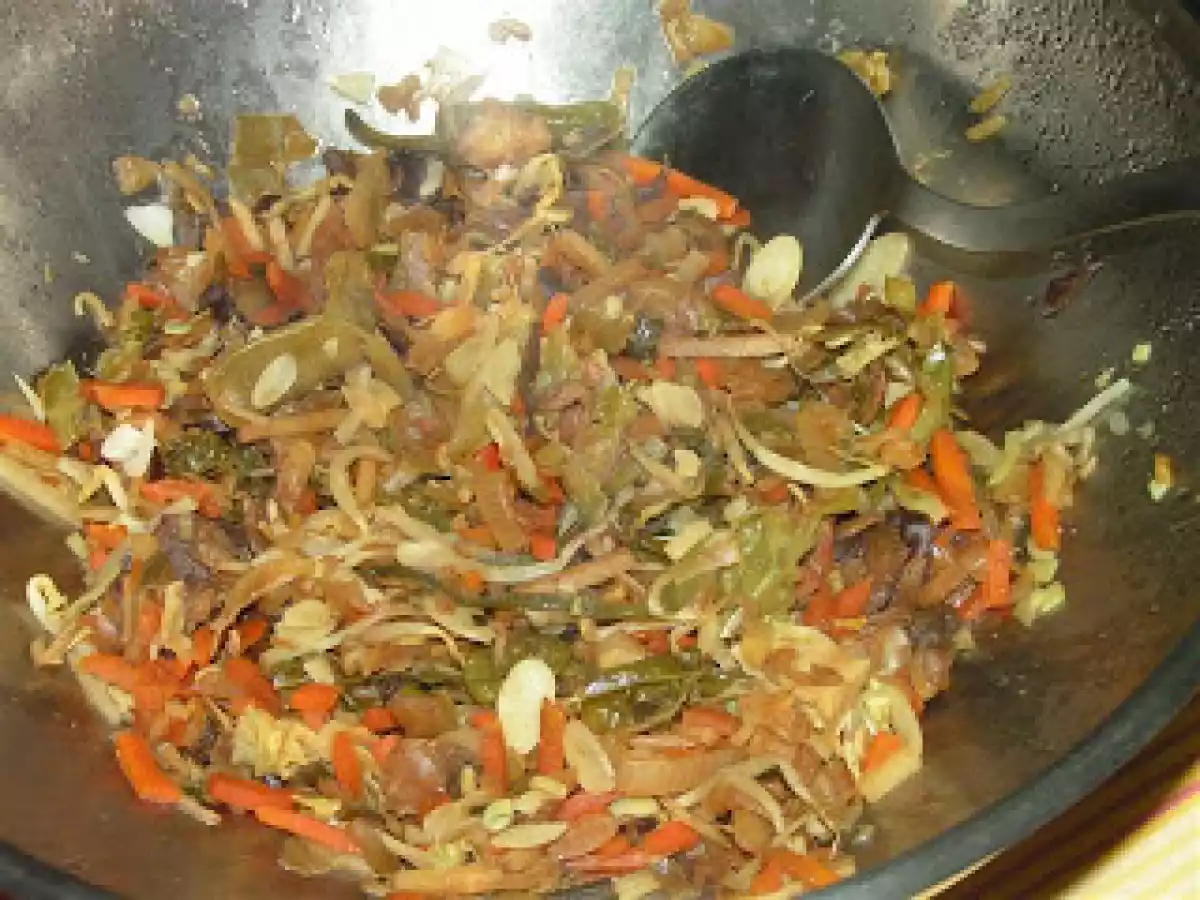 Legumes estufados da Kiduxa no wok