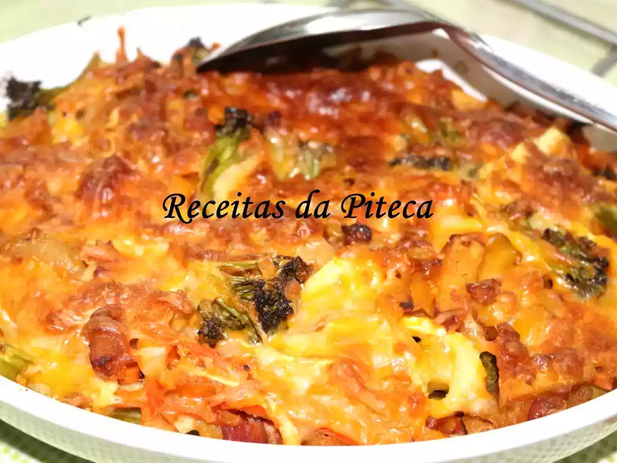 Legumes gratinados no forno
