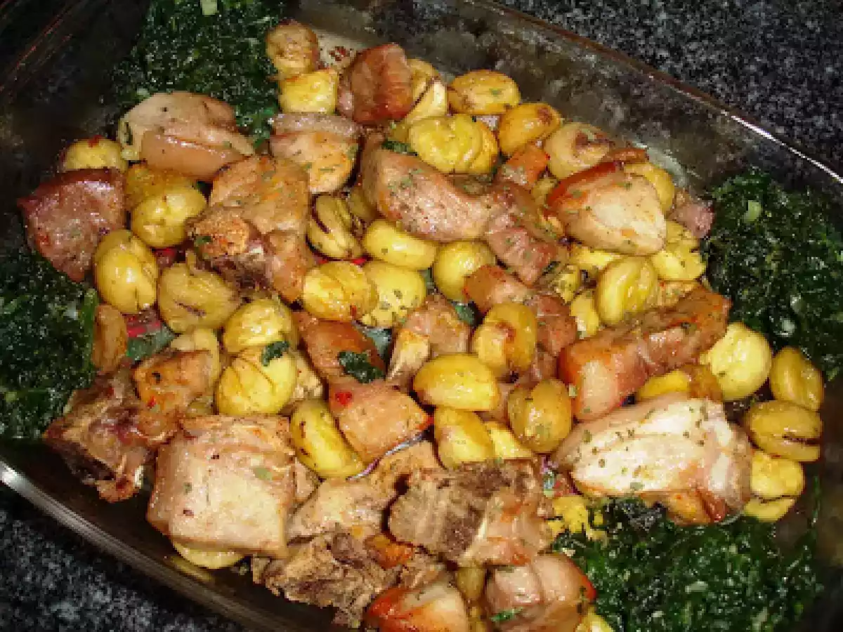 Leitão no forno com castanhas