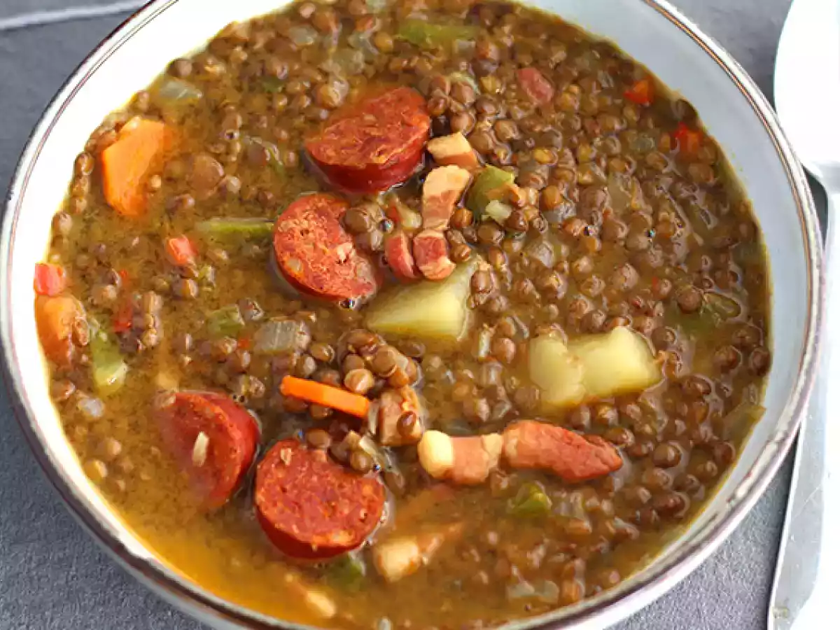 Lentilhas à espanhola (feita com chouriço) - foto 3