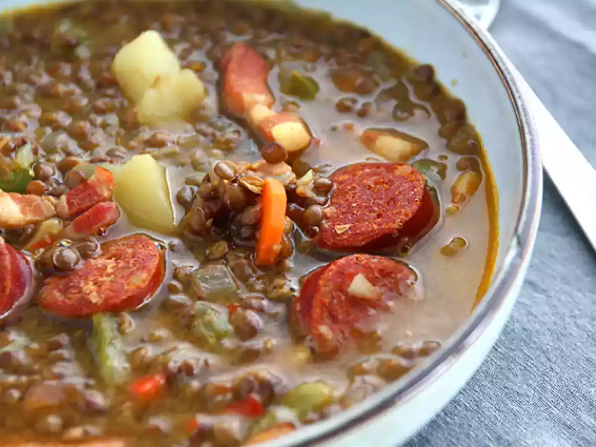 Lentilhas à espanhola (feita com chouriço) - foto 4