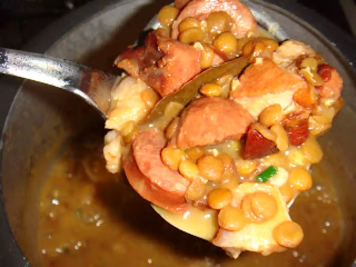 Lentilhas com bacon e calabresa - foto 3