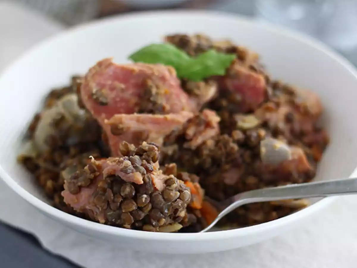 Lentilhas com Carne de Porco (Petit Salé aux Lentilles) - foto 4