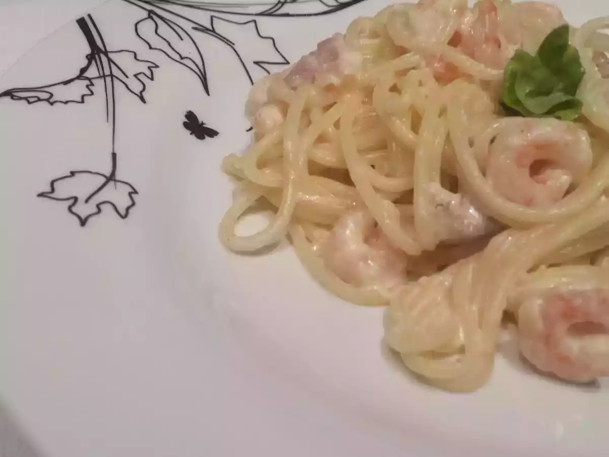 Linguine com Caramao e Bacon com Molho Boursin de Alho & Ervas - foto 2