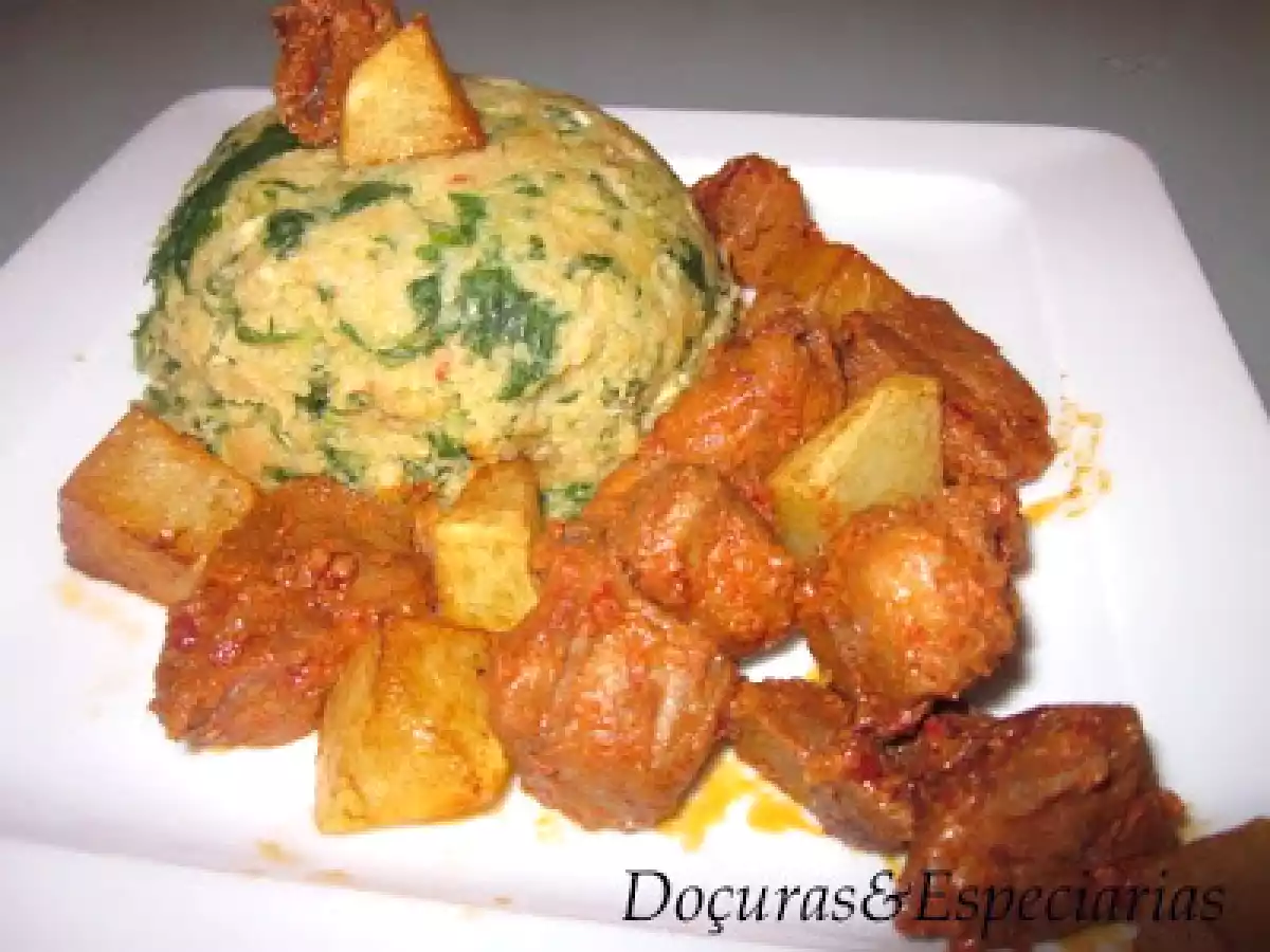 Lombinhos de Porco Fritos com Migas de Grelos - foto 2